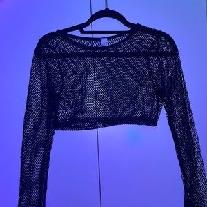 Black mesh top
